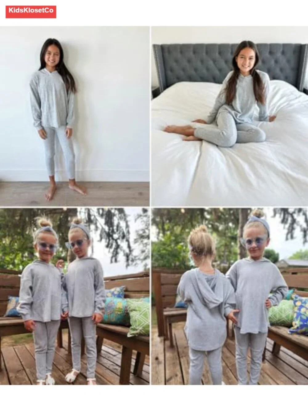 Girls 2-Piece Rib-Knit Sweatsuit Set Pullover & Sweatpants